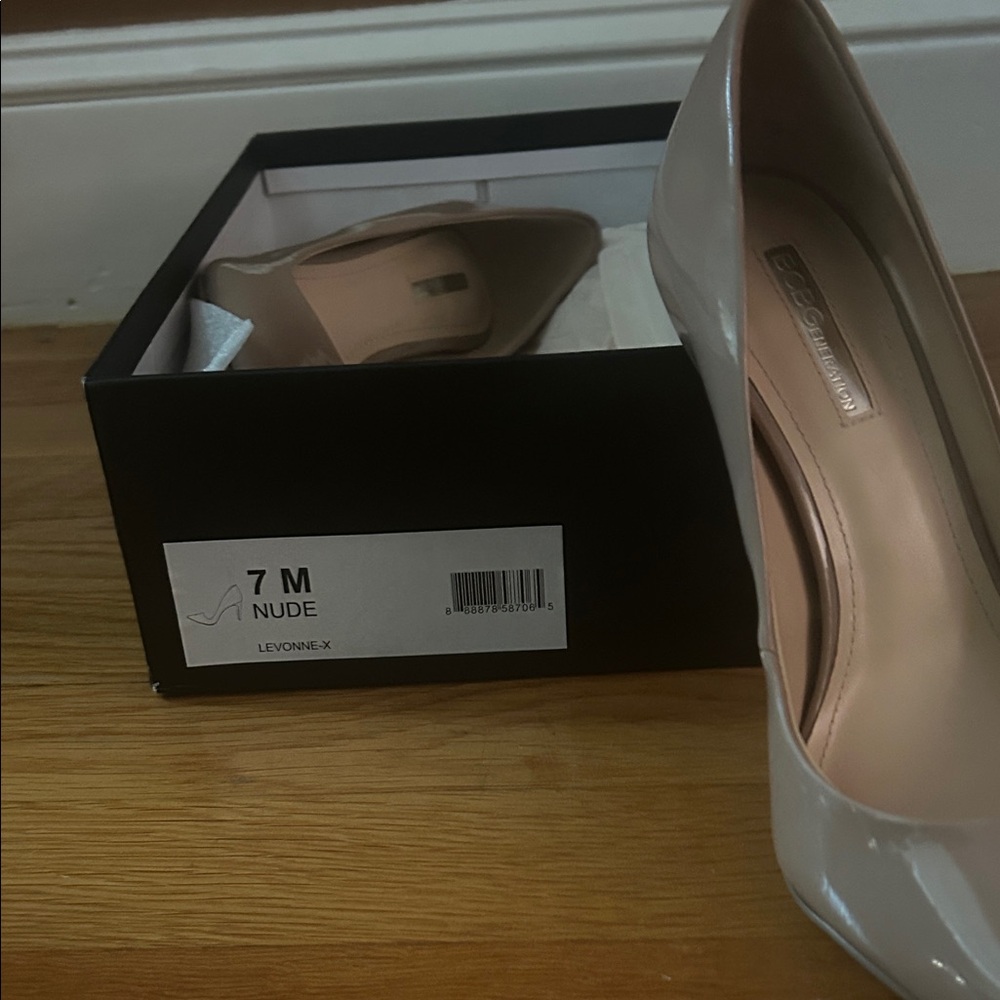 BCBGeneration Nude Patent Pointed-Toe Pumps